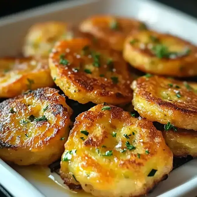 Des galettes dorées et croustillantes garnies de persil frais.