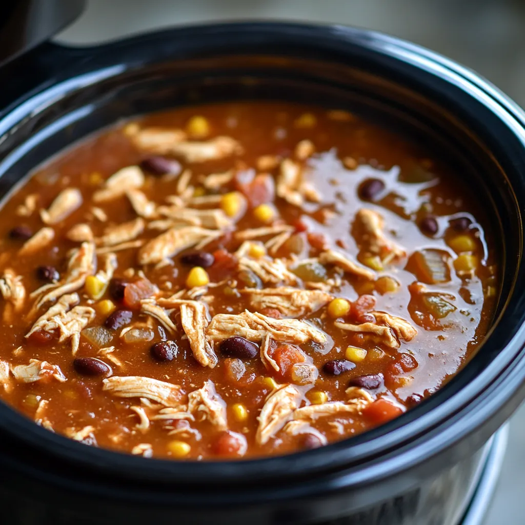 Soupe mexicaine au poulet mijotée