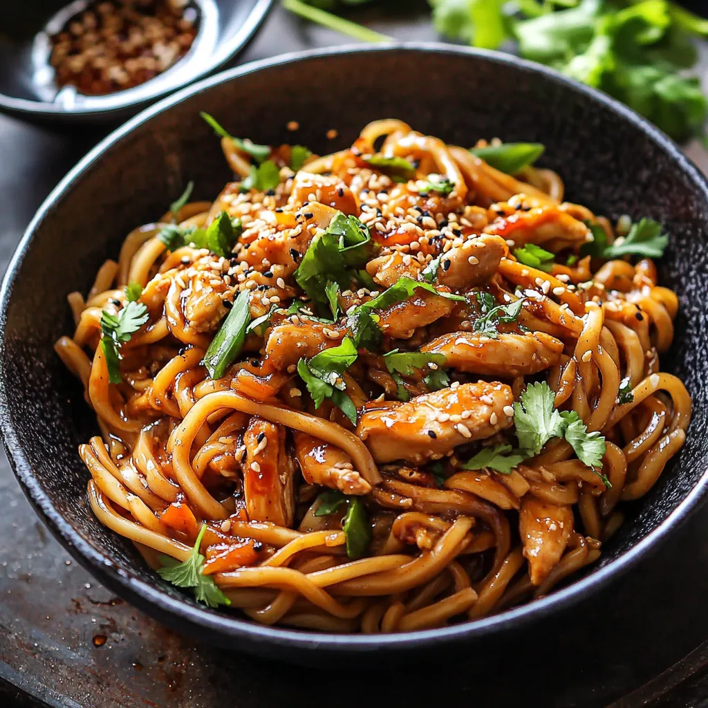 Nouilles Udon Poulet Sauce Miel