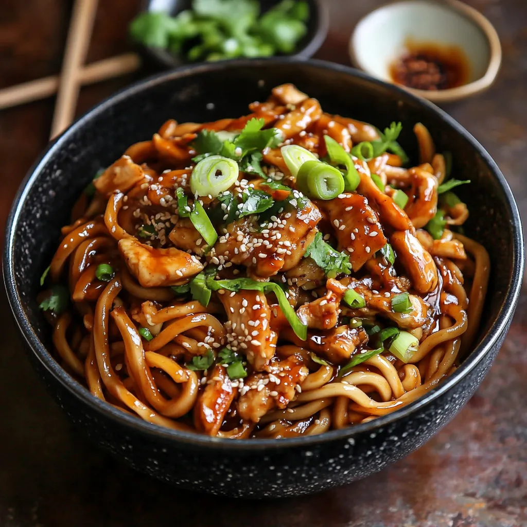 Nouilles Udon au Poulet Miel