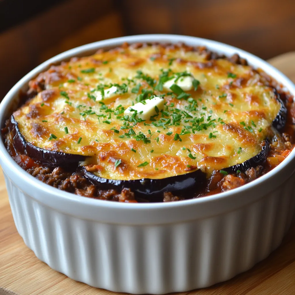 moussaka traditionnelle aux aubergines et viande hachée