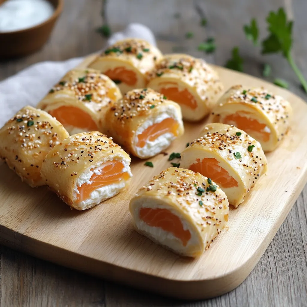 Roulés crousti-moelleux au saumon fumé