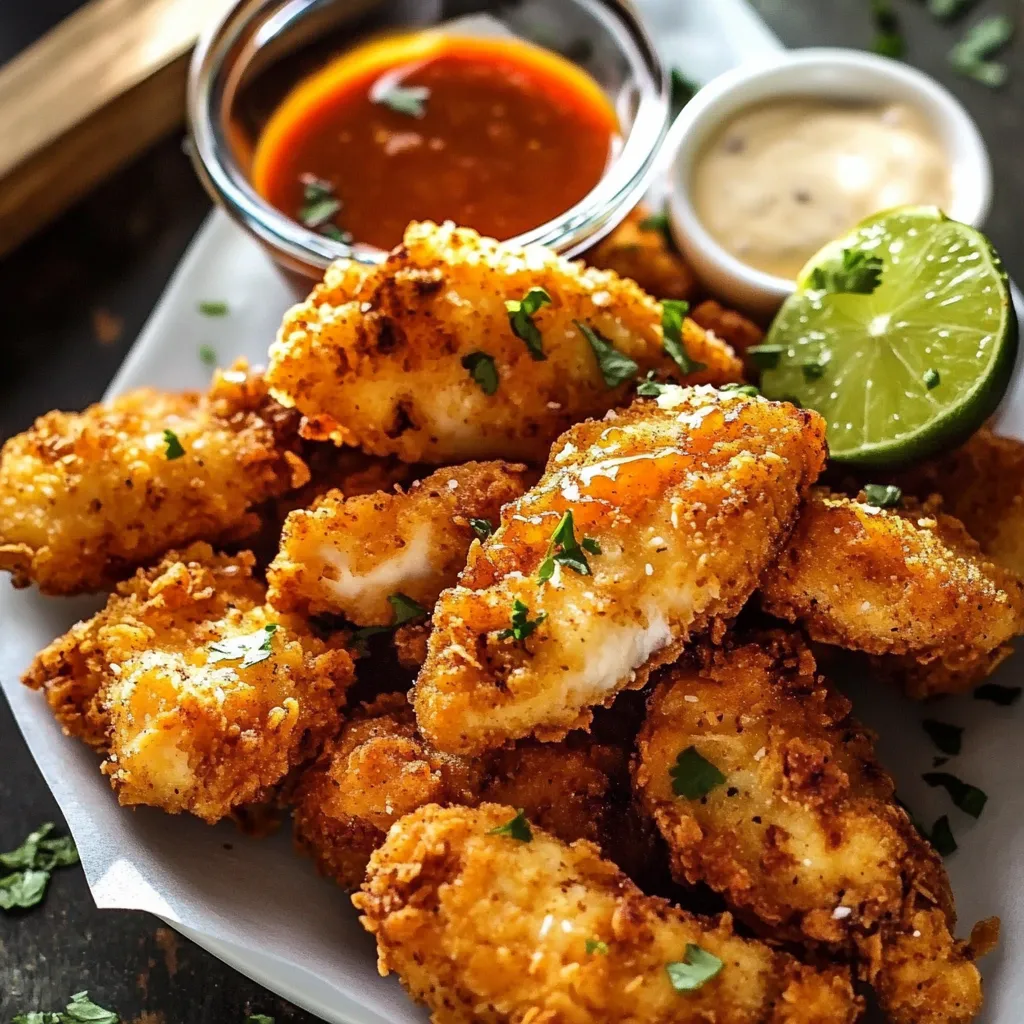 Tenders de poulet croustillants au curcuma et noix de coco