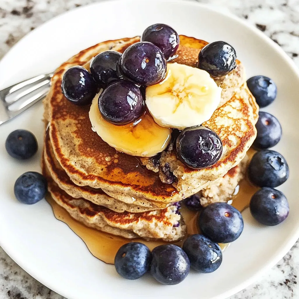 Pancakes protéinés aux myrtilles - Sans gluten