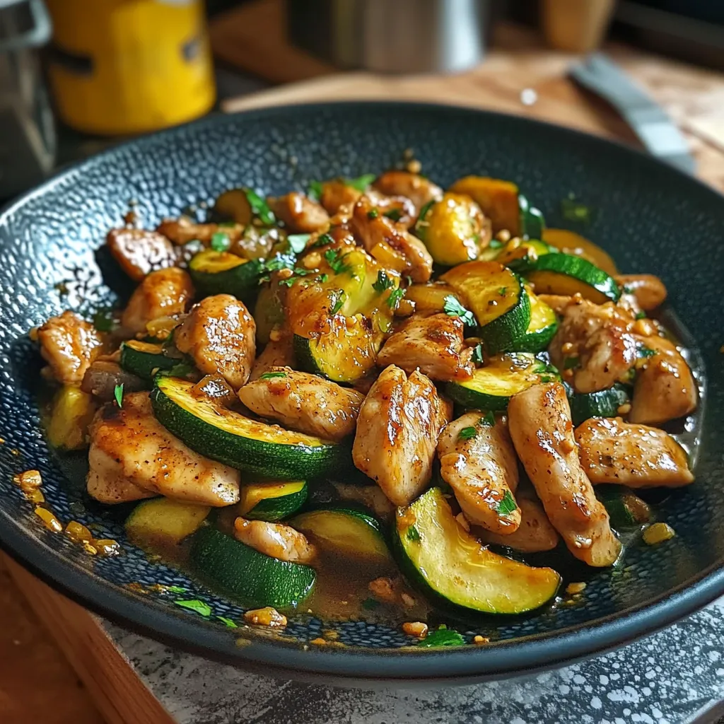 Sauté de poulet aux courgettes et sauce soja