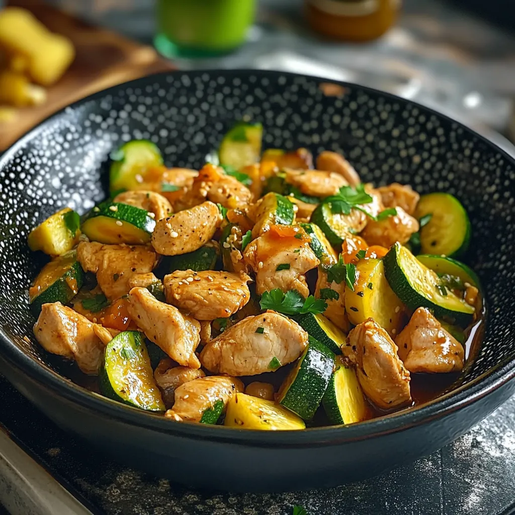 sauté de poulet aux courgettes sauce soja, un plat savoureux