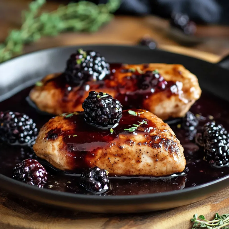 Poulet aux mûres et bourbon