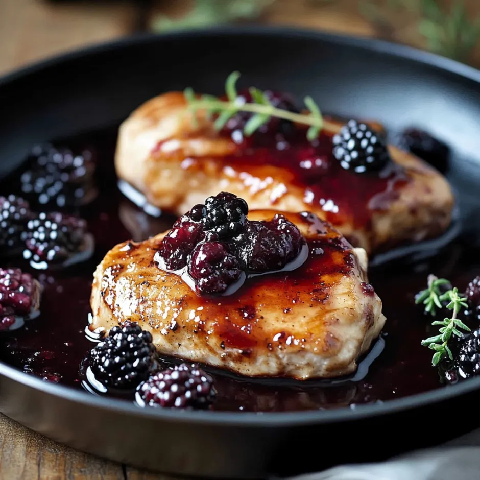 Poulet aux mûres et bourbon