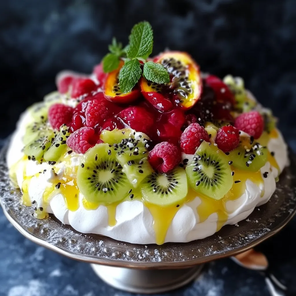 Pavlova framboise ganache passion