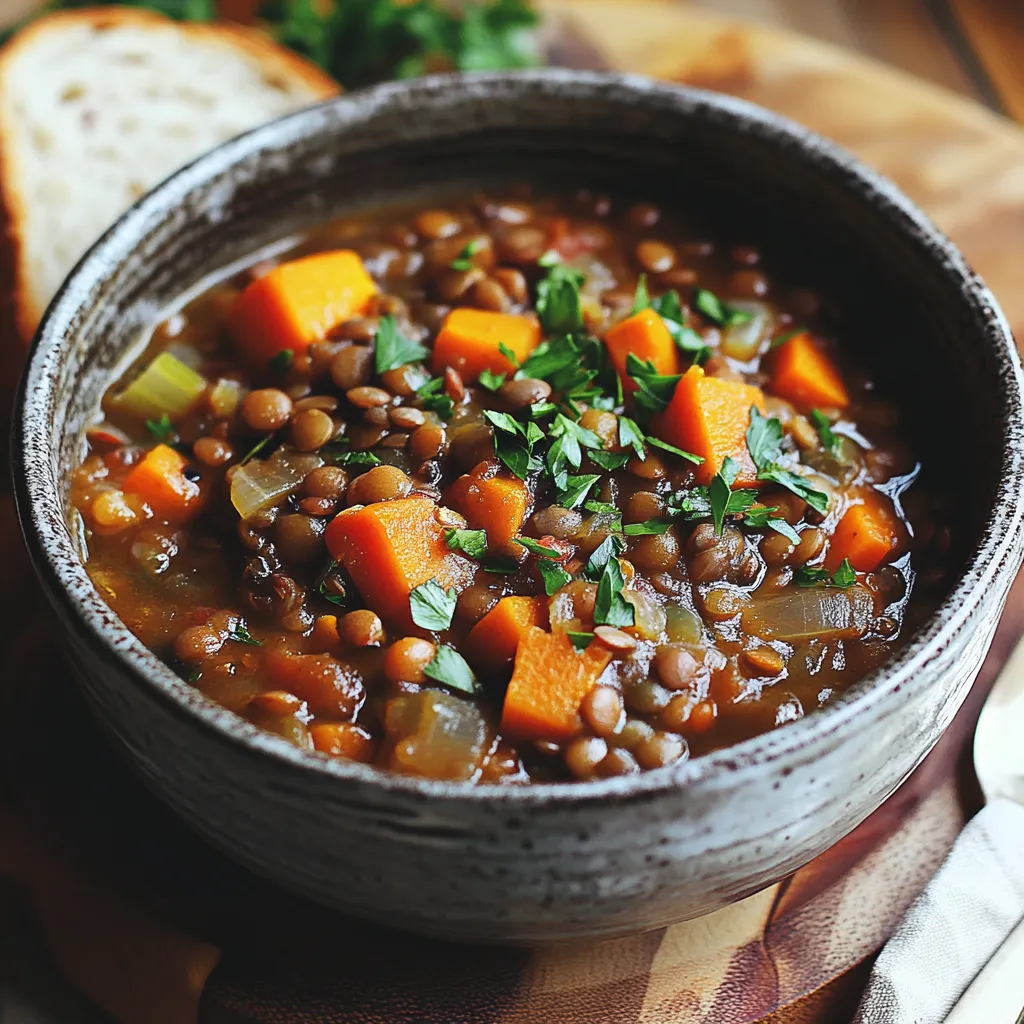 Ragoût de lentilles automnal, un plat vegan rassasiant et savoureux