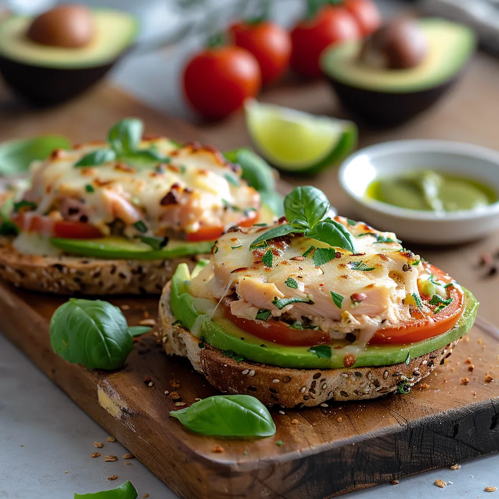 Croque-Monsieur Gratiné Thon et Purée d'Avocat: Repas Complet et Équilibré