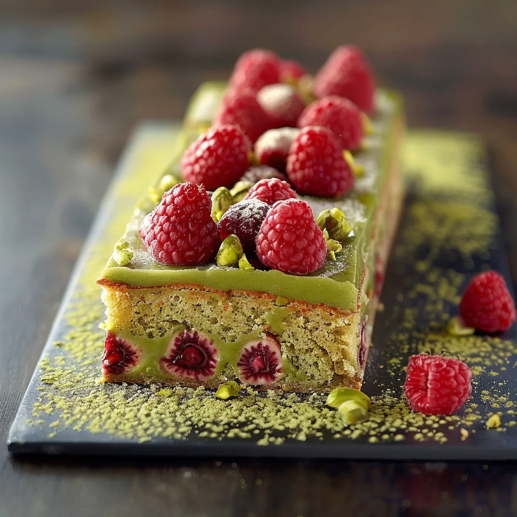 Gâteau Pistache et Framboises: Dessert Moelleux au Mascarpone