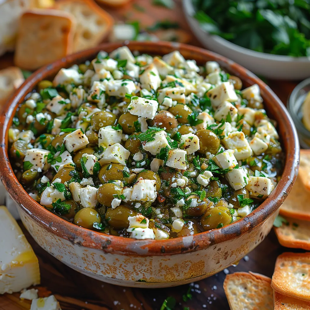 Tapenade d'Olives Vertes et Feta: Recette Facile en 10 Minutes
