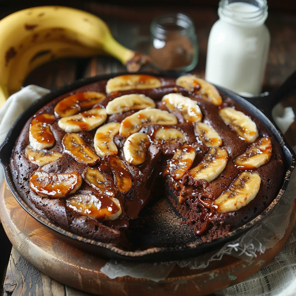 Gâteau Chocolat Banane à la Poêle: Recette Sans Four en 25 Minutes