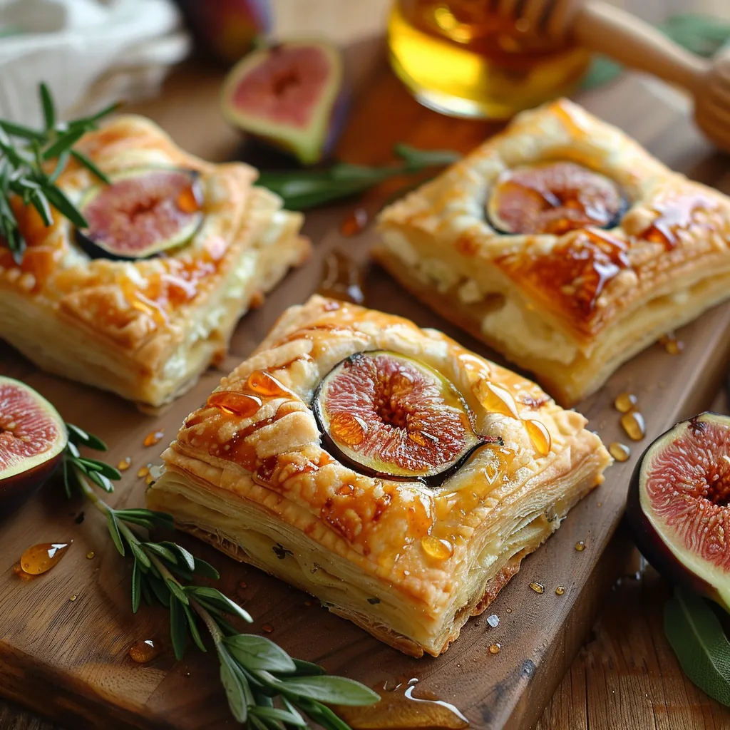 Feuilletés Apéritifs Chèvre-Figues-Miel: Bouchées Élégantes et Savoureuses