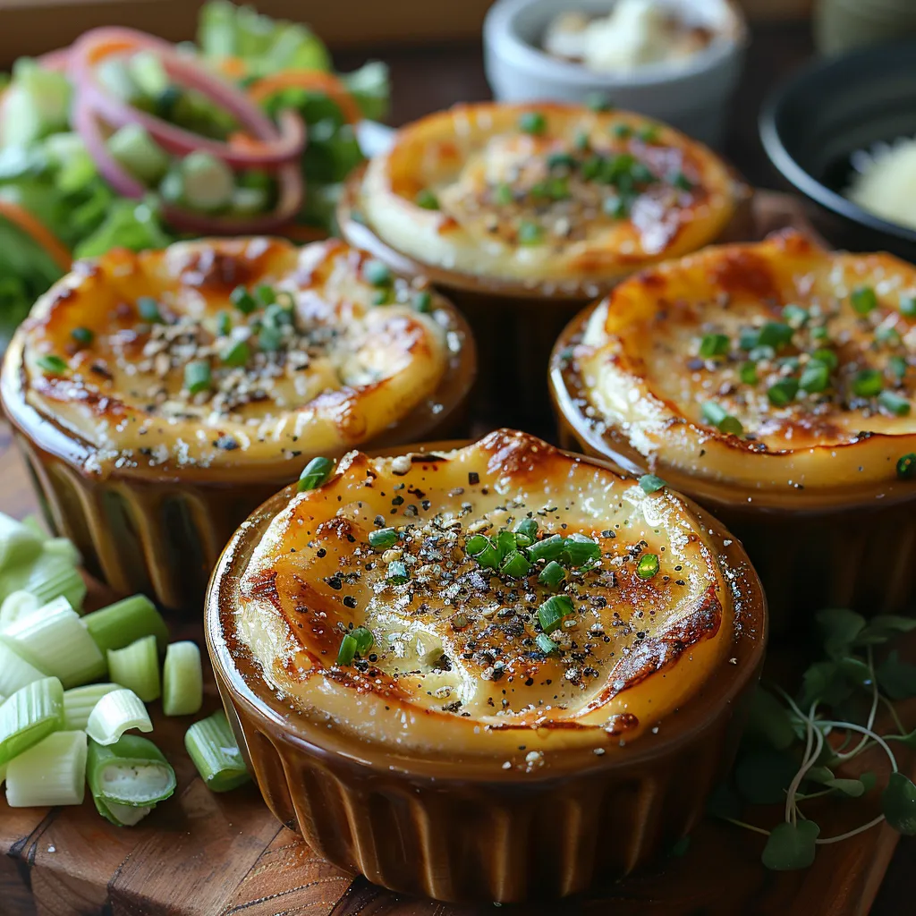 Flans individuels de poireau prêts à déguster