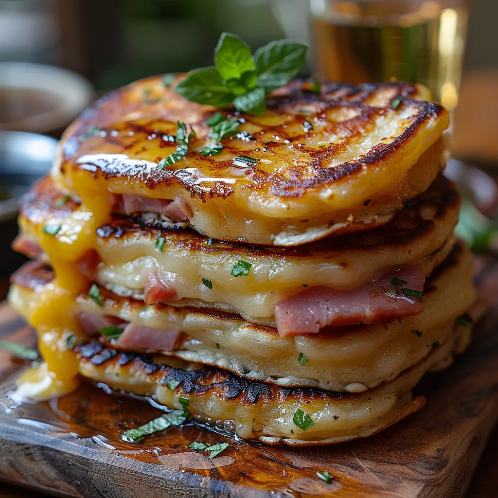 Pancakes Salés Jambon-Fromage : Un Brunch Moelleux et Gourmand