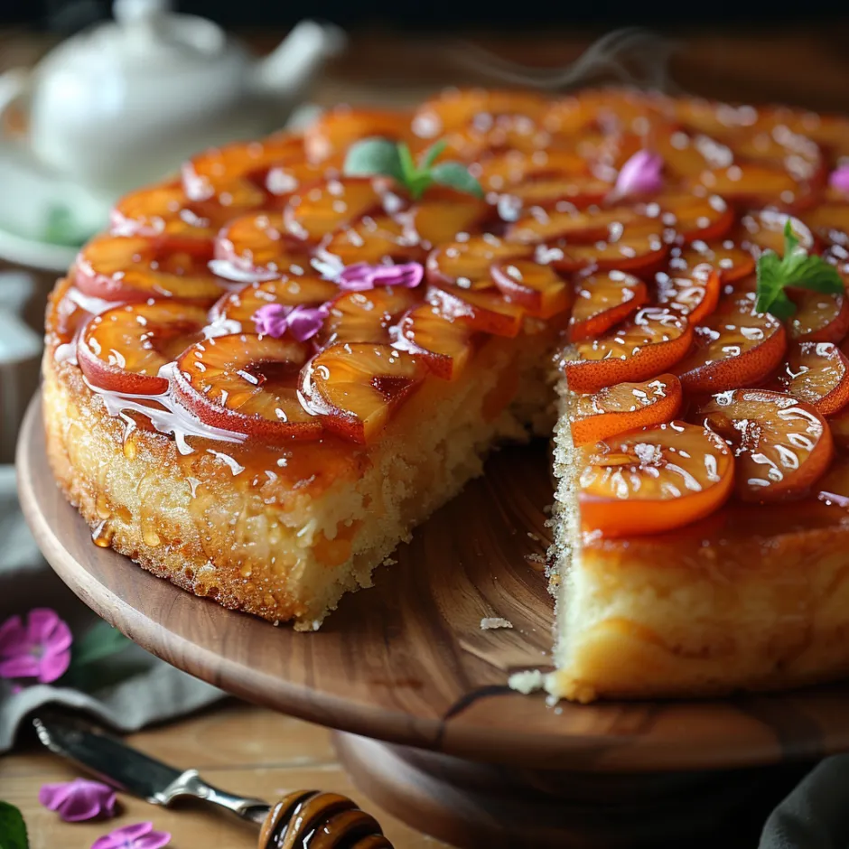 gâteau renversé à l'abricot