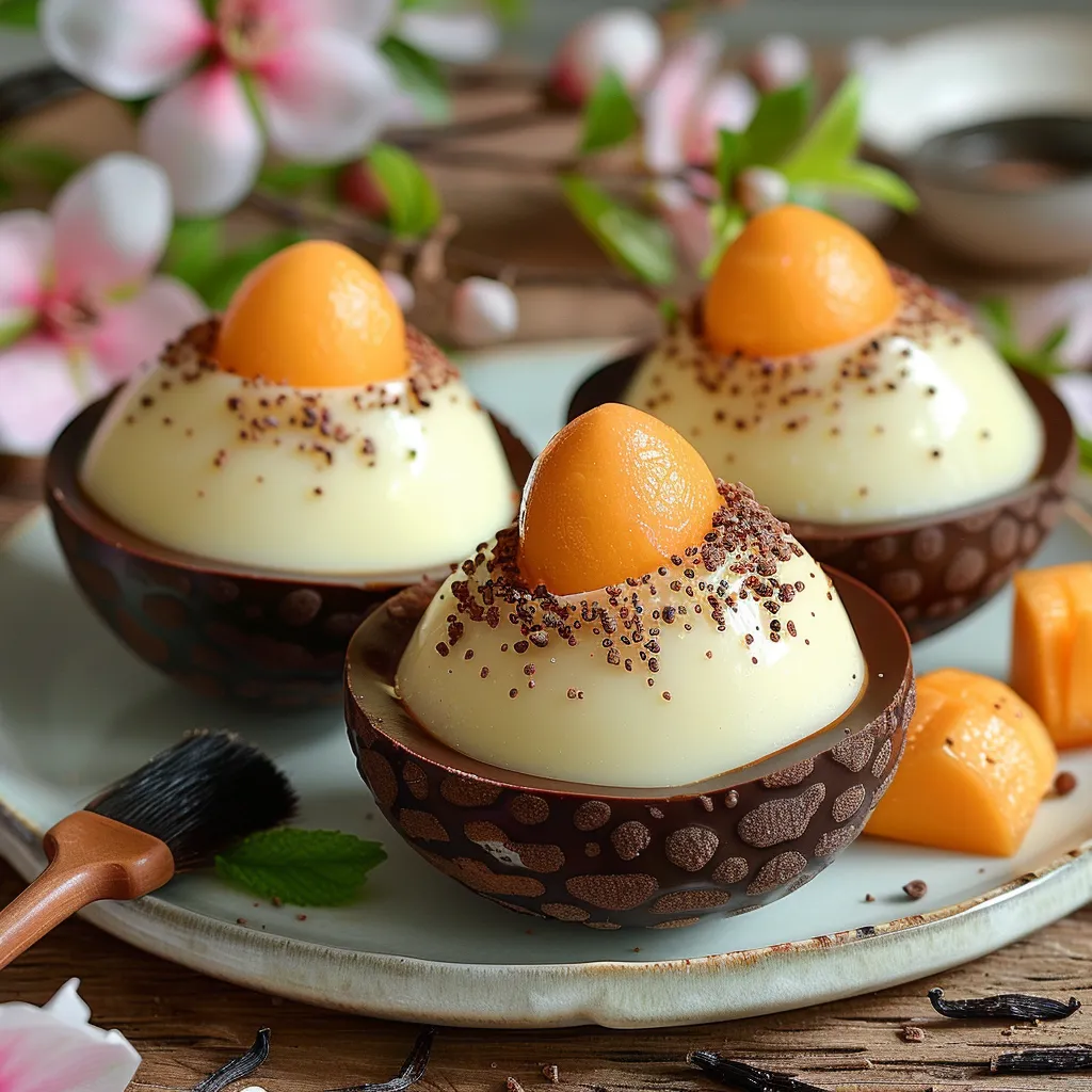 Panna Cotta de Pâques - Dessert festif au chocolat et mangue