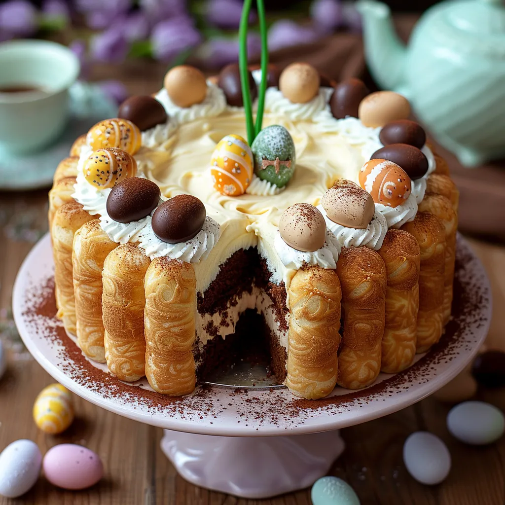 Recette de charlotte au chocolat spéciale Pâques
