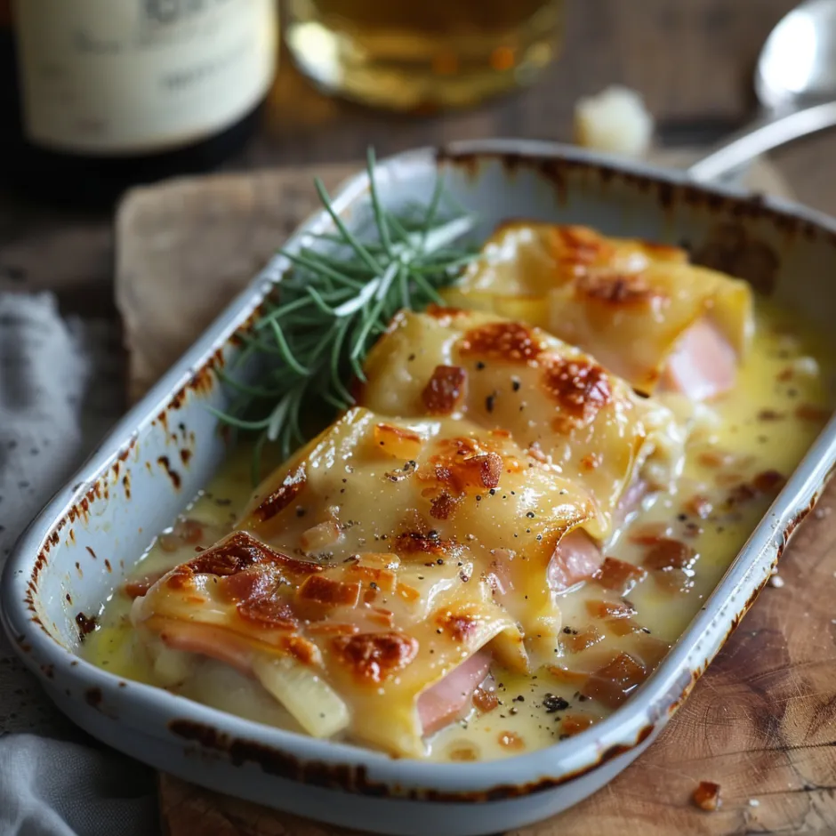 Endives au jambon et béchamel