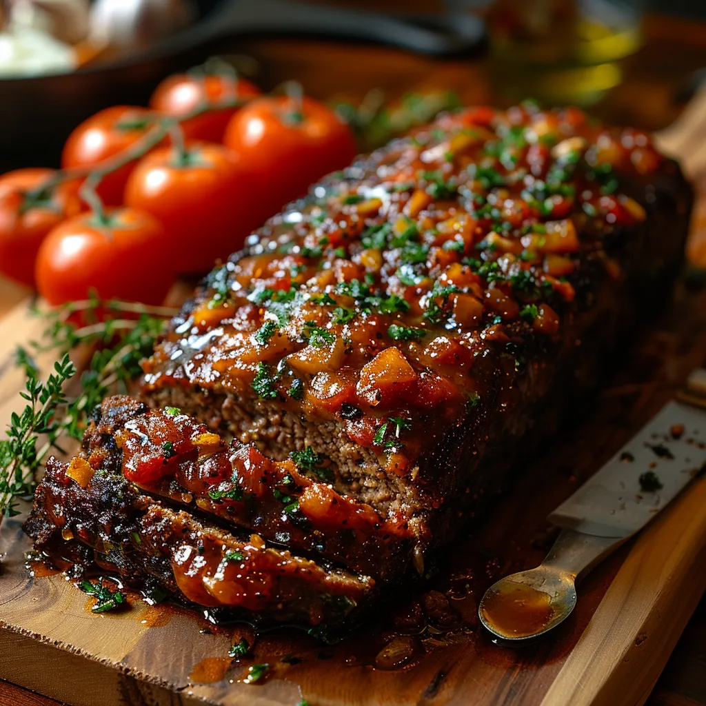 Pain de viande aux herbes et sauce tomate maison - Recette familiale