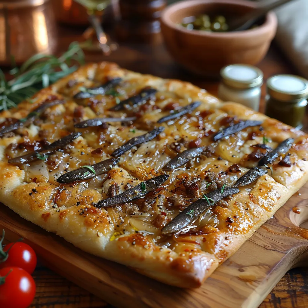 Pissaladière aux anchois et oignons