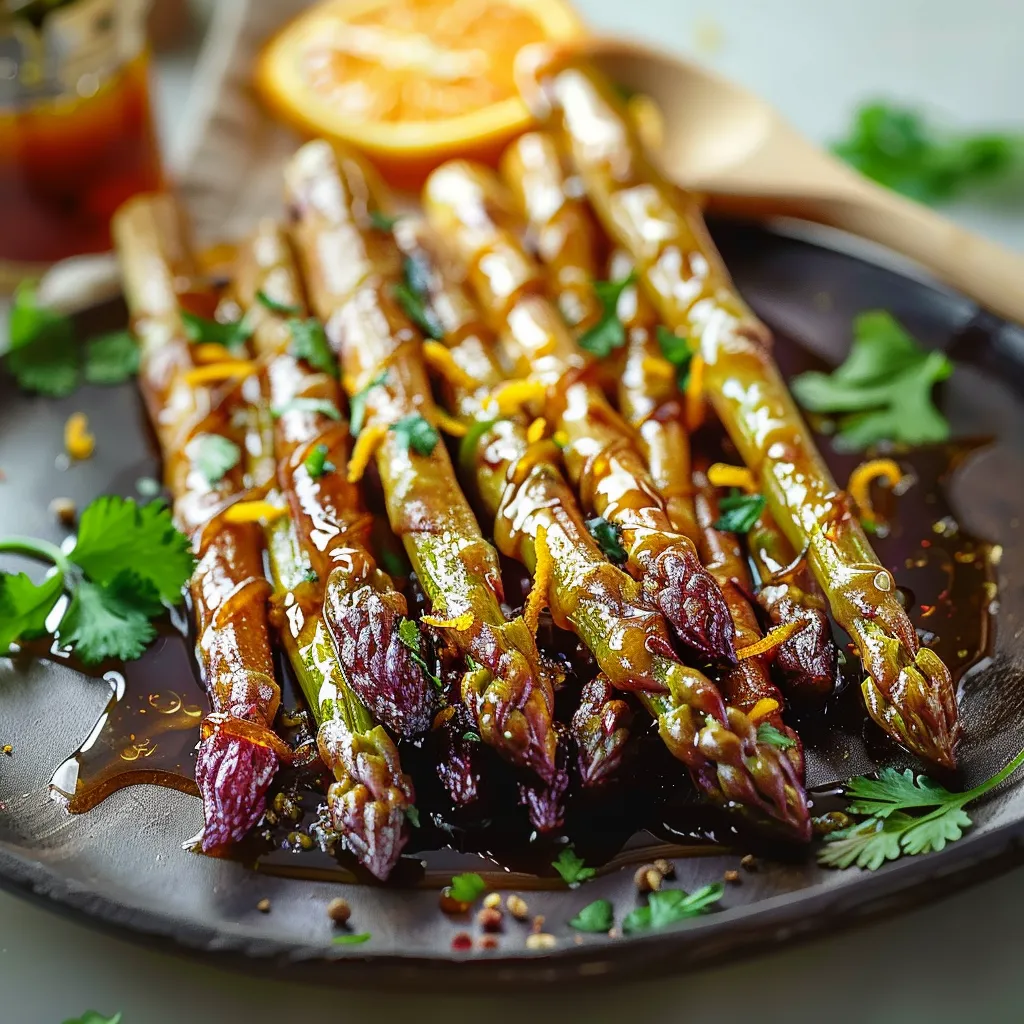 Asperges violettes à l’orange et gingembre