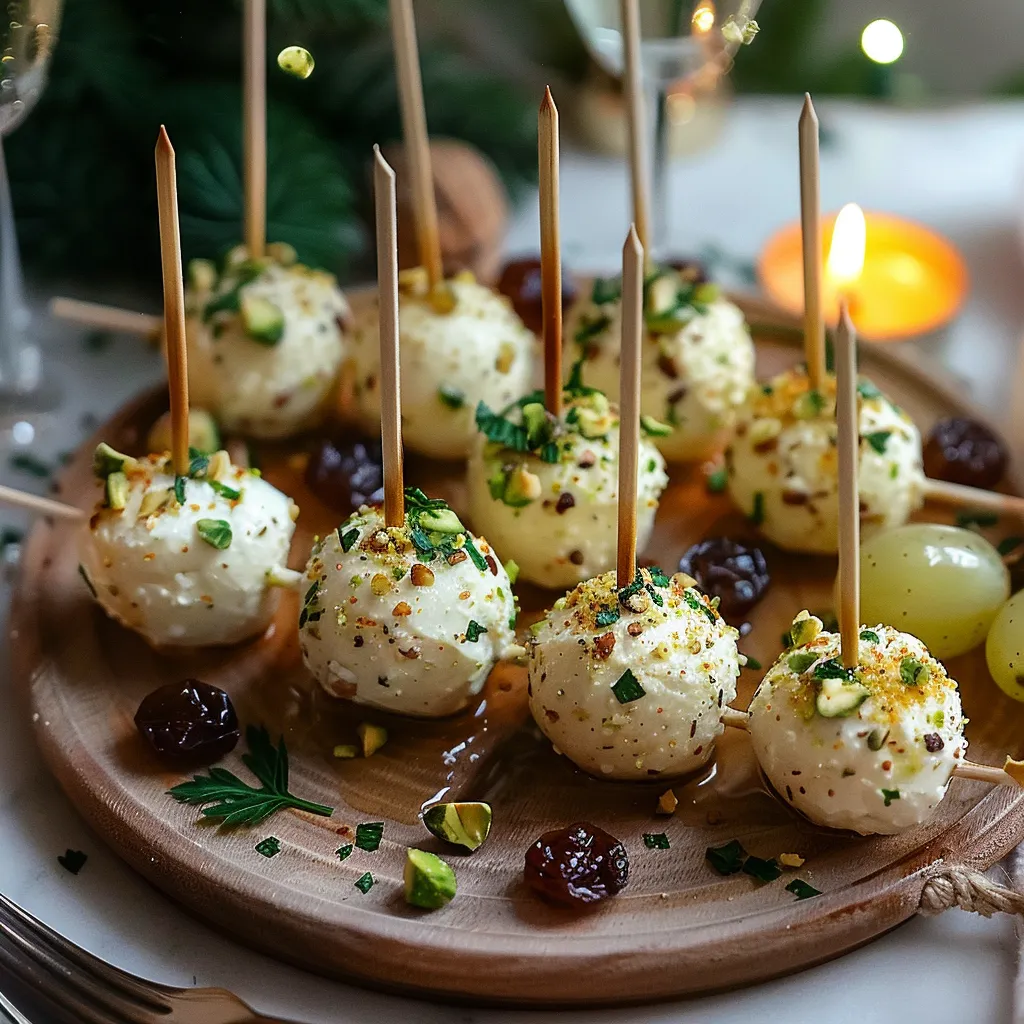 Bouchées de chèvre frais aux raisins et pistaches en seulement 15 minutes.