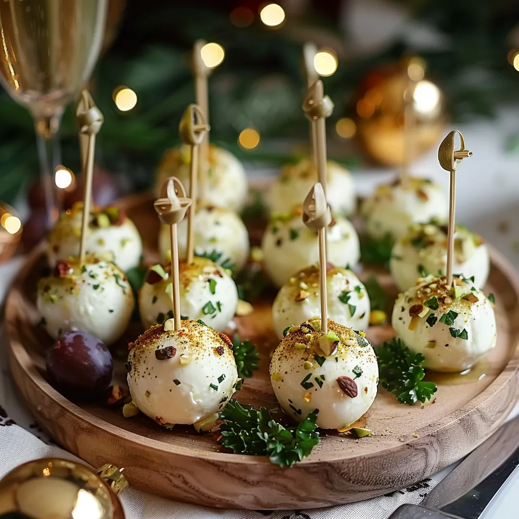 Bouchées de chèvre frais aux raisins et pistaches
