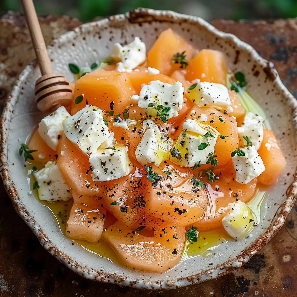 Salade de melon au chèvre et thym | Entrée fraîche d'été