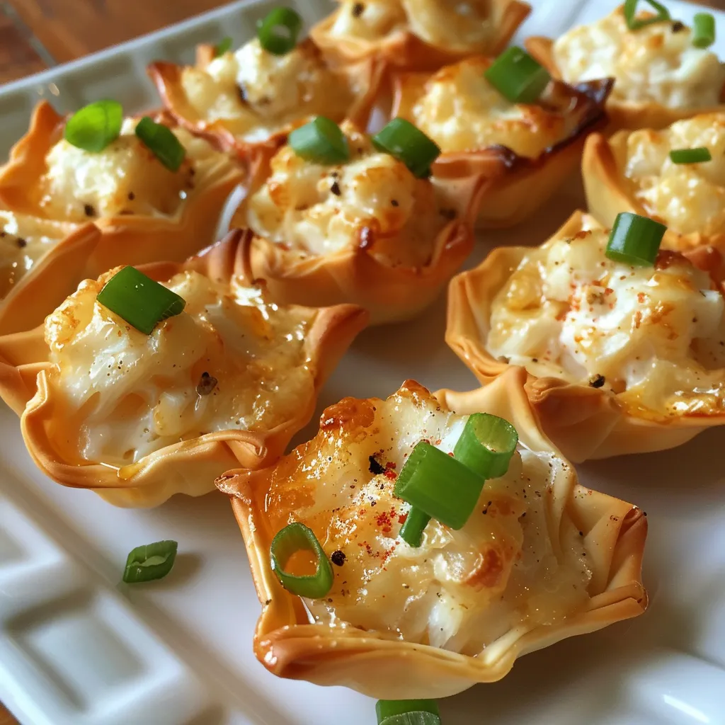 Bouchées de crabe rangoon à la pâte won-ton