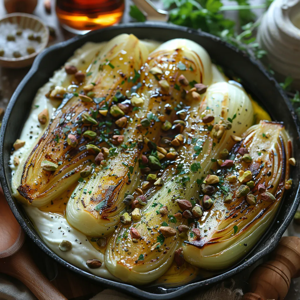 Endives Rôties Câpres Pistaches: Entrée Caramélisée