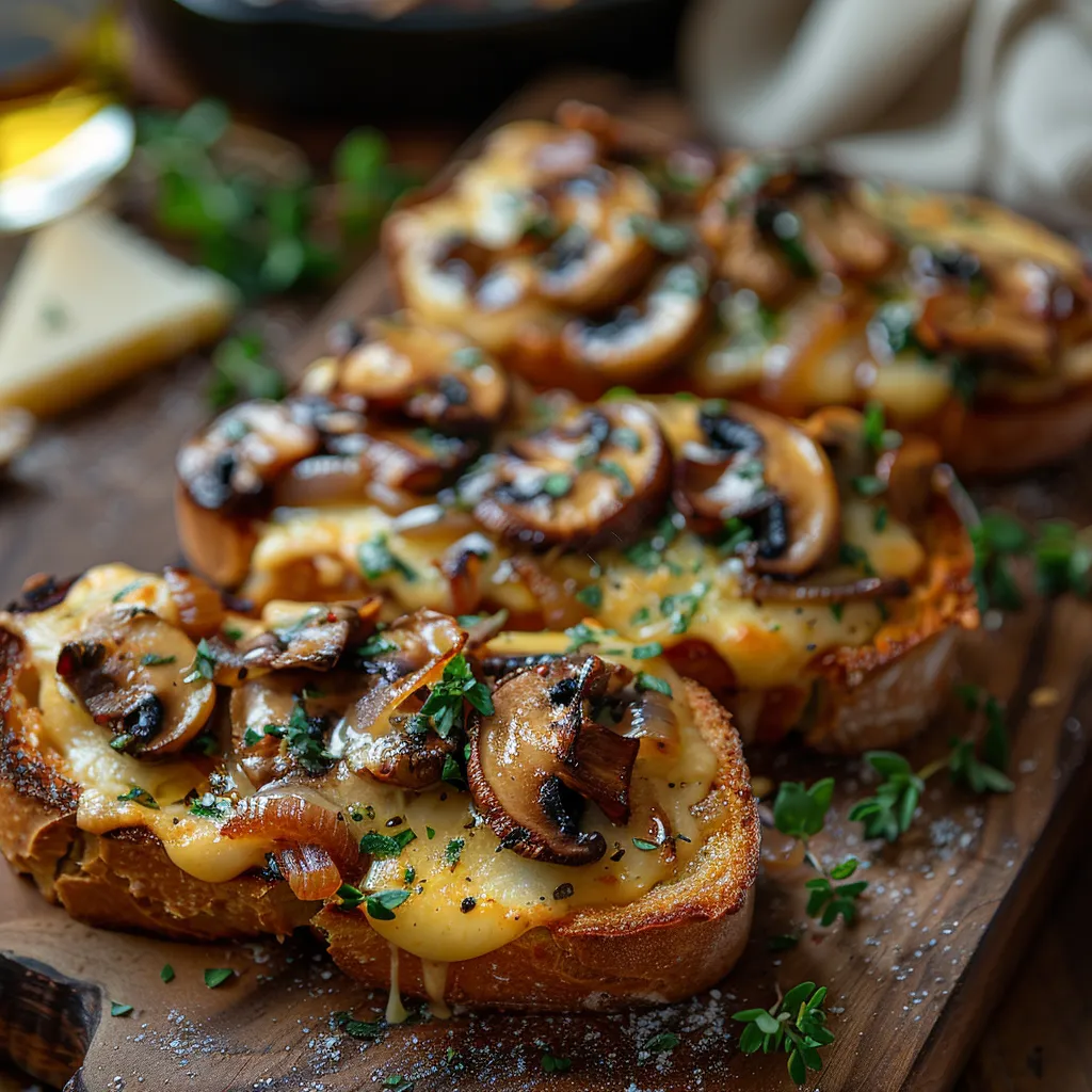 Crostini aux Champignons Gratinés
