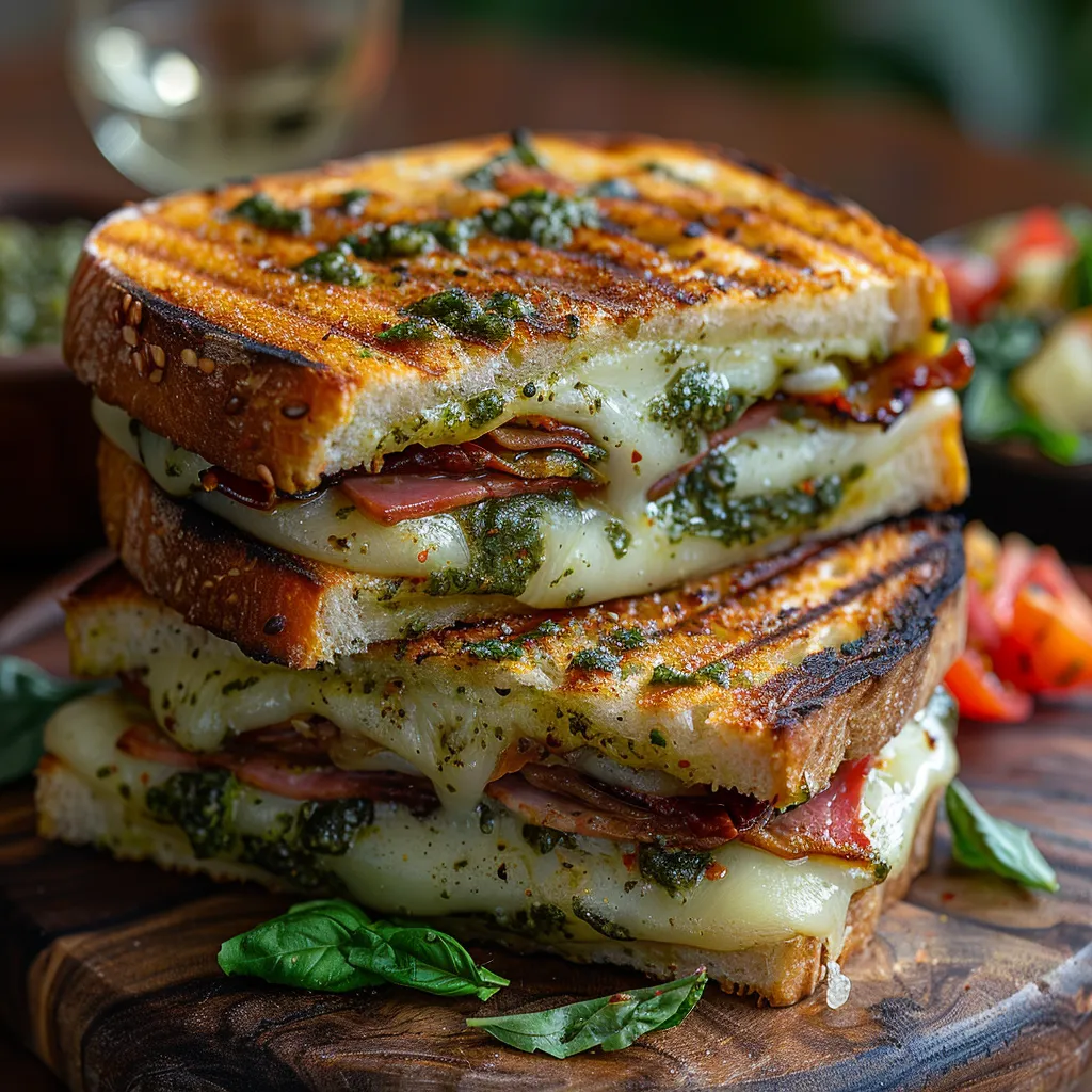 Recette de croque-monsieur méditerranéen à la mozzarella et au pesto
