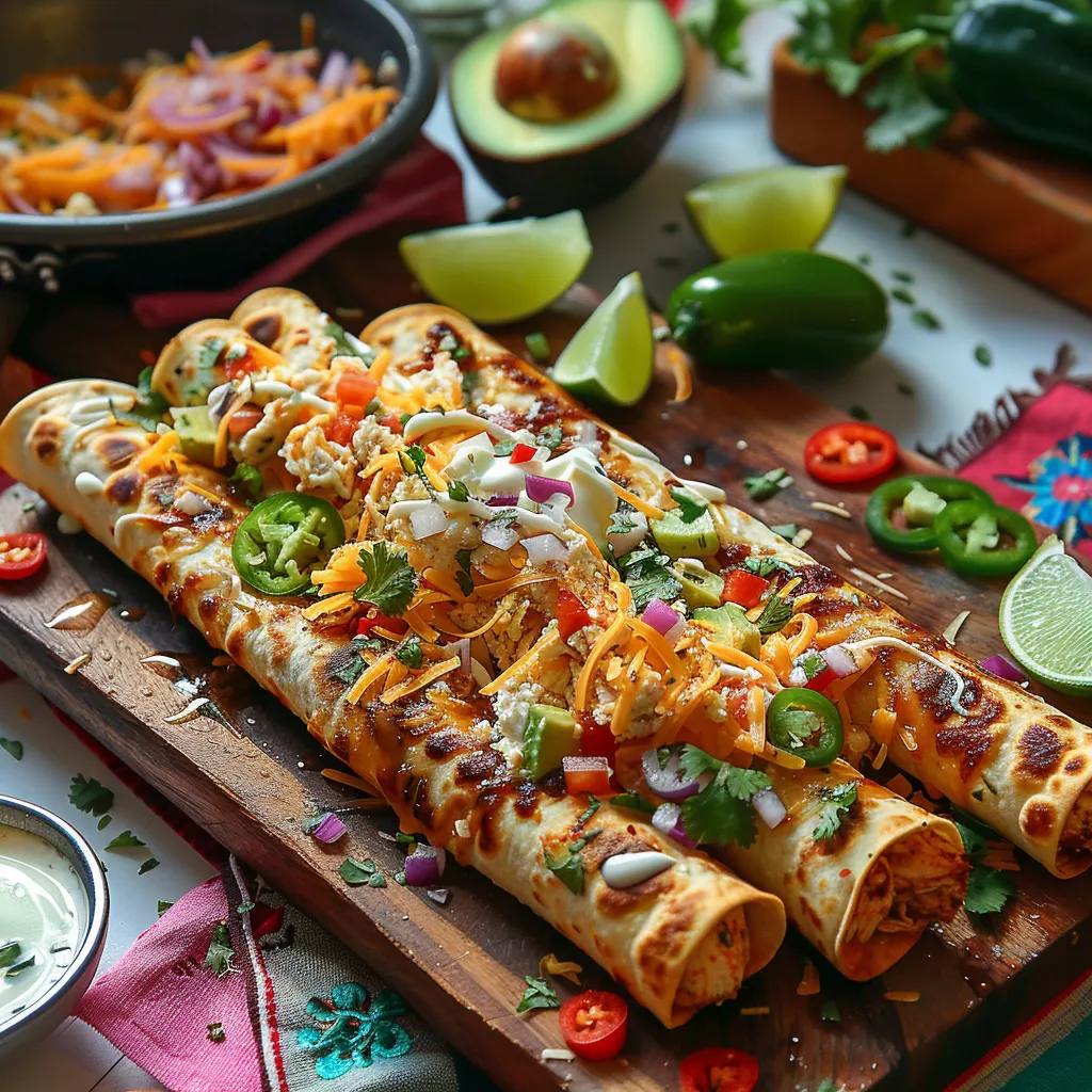 Taquitos au poulet et fromage | Recette mexicaine rapide
