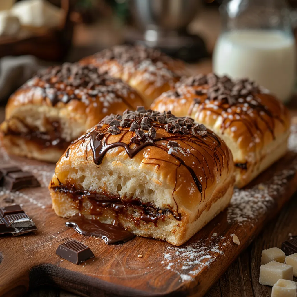 Pains au lait fourrés au chocolat