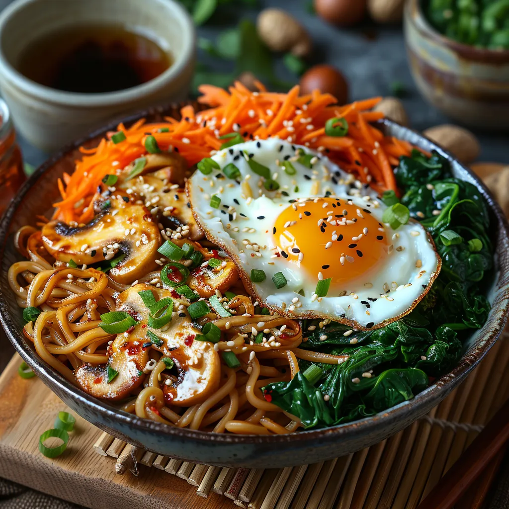 Salade de nouilles soba fraîches avec sa sauce cacahuète onctueuse, ses légumes croquants
