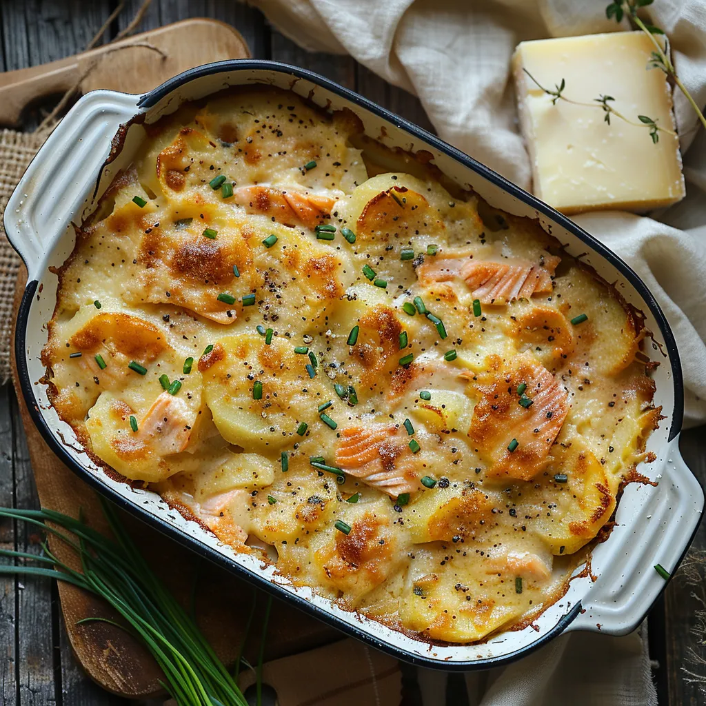 Gratin dauphinois au saumon