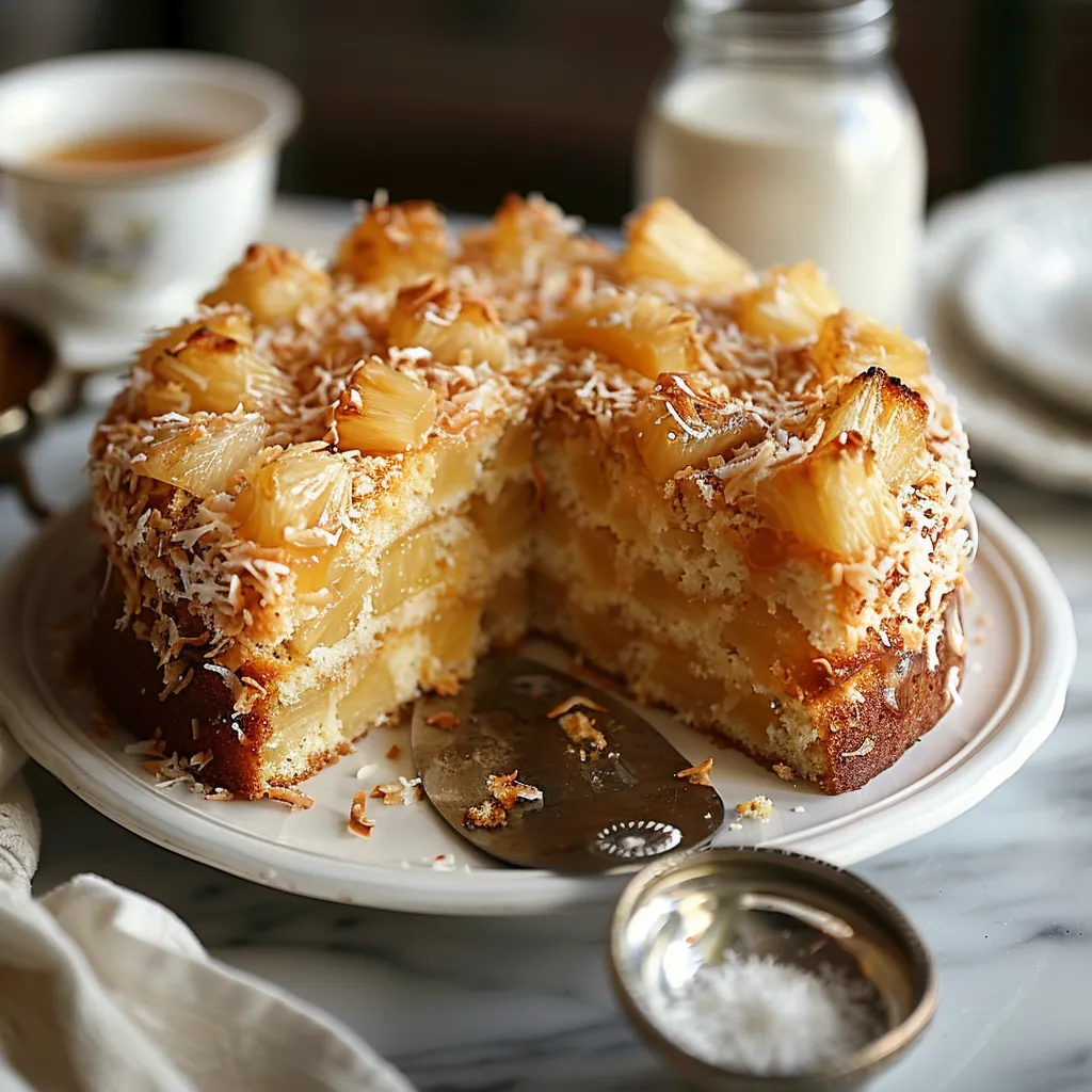 Gâteau à l'ananas et noix de coco | Recette façon Reine-Élizabeth