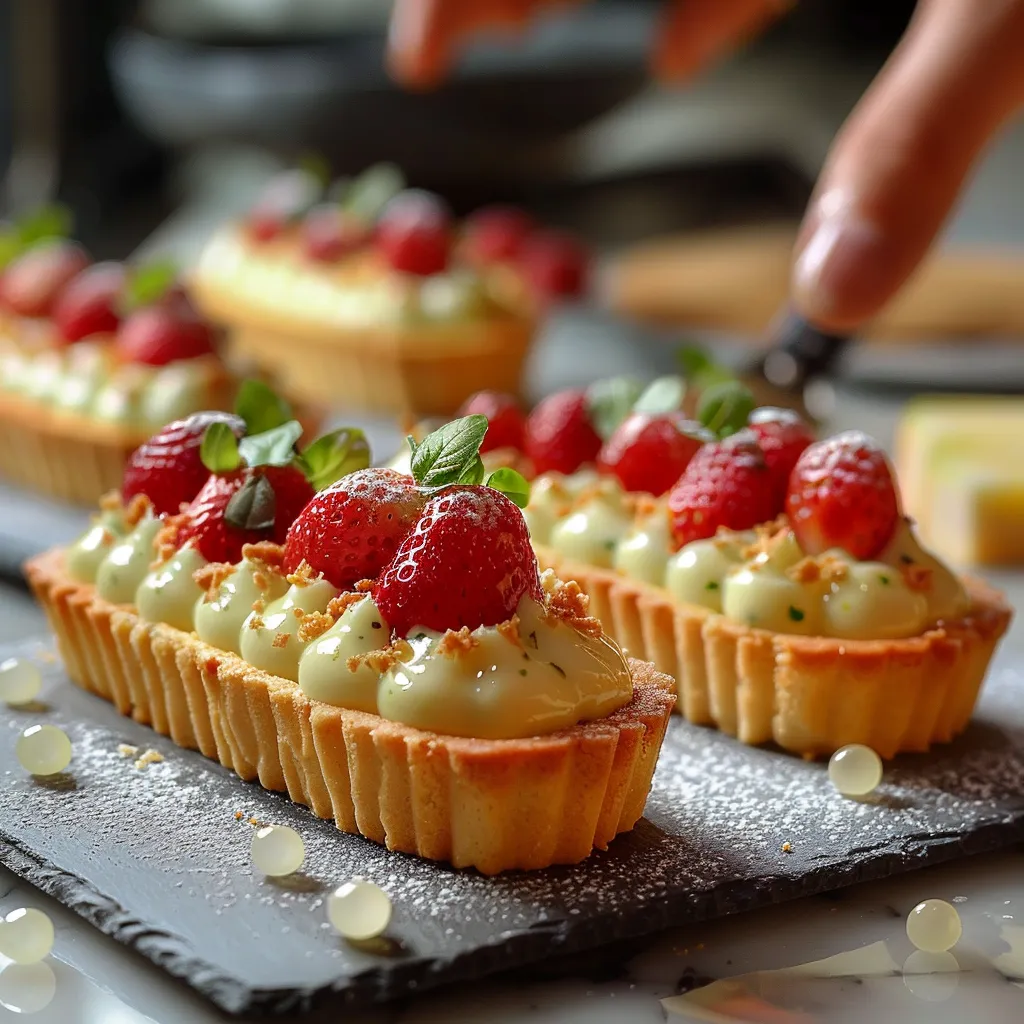 Tartelettes citron basilic fraise sans gluten