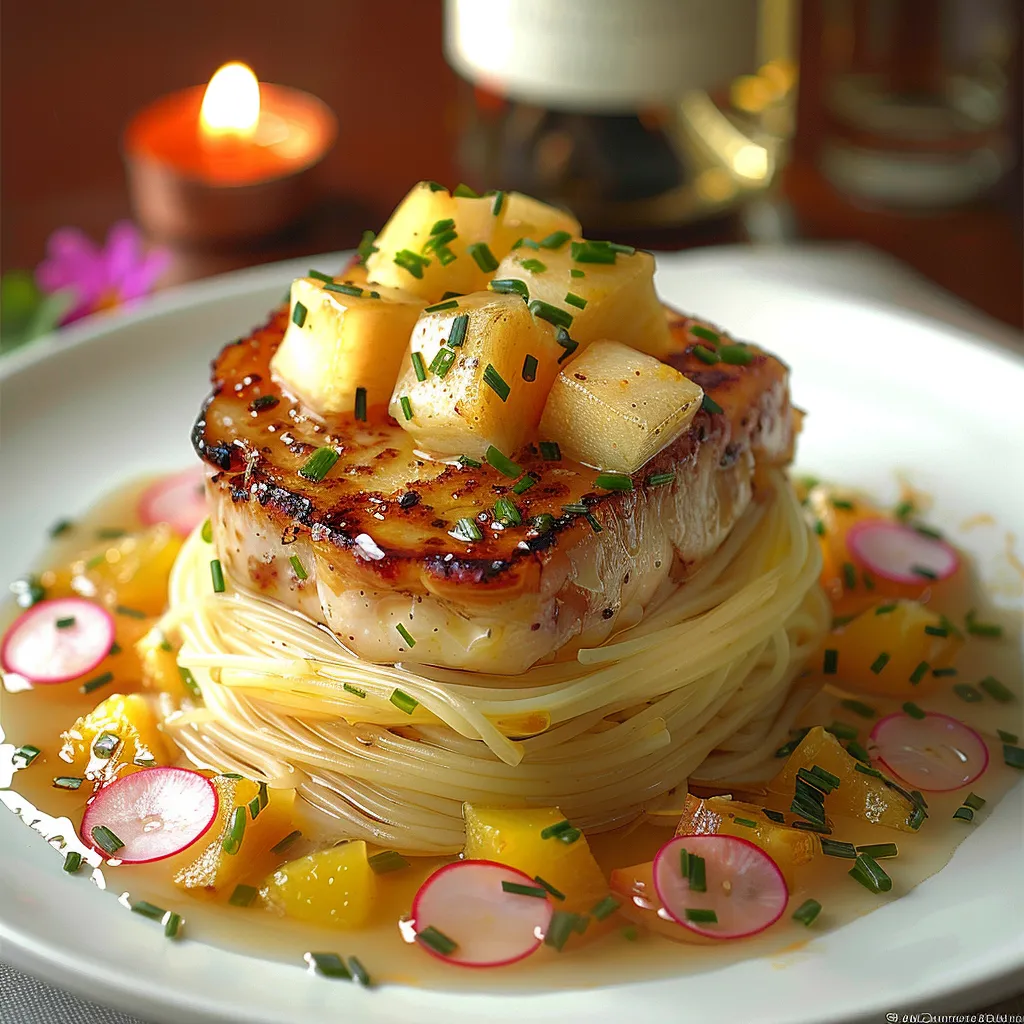 Escalope foie gras pommes potiron festive