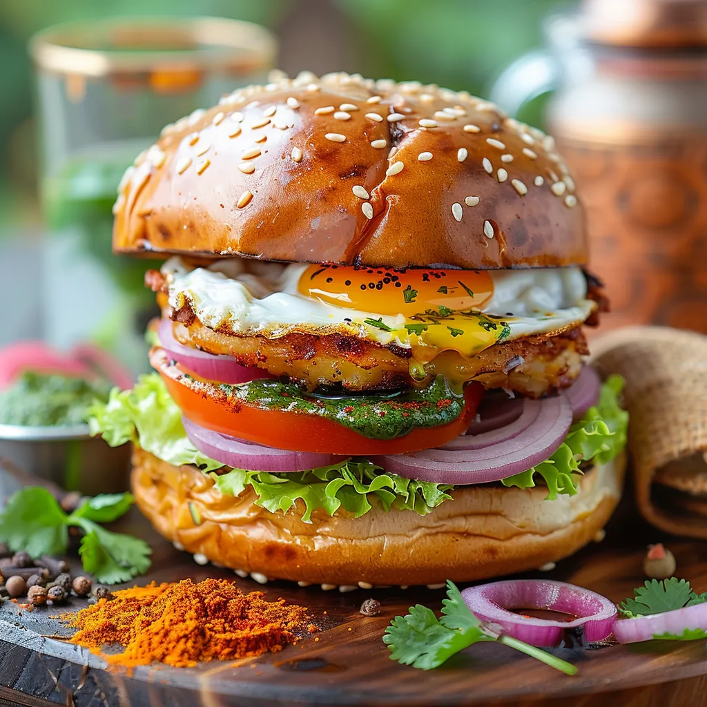 Burger Anda œuf masala street food
