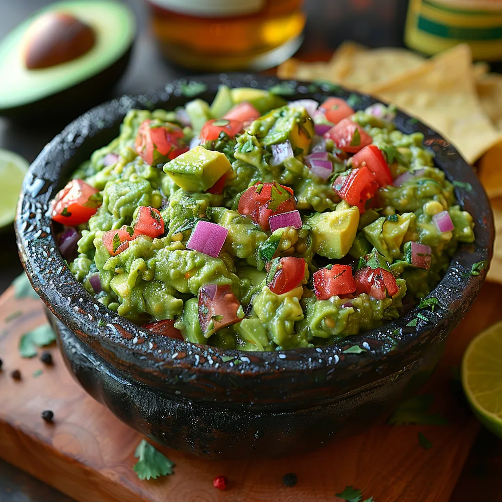 Recette du guacamole mexicain avec avocats mûrs, citron vert et coriandre