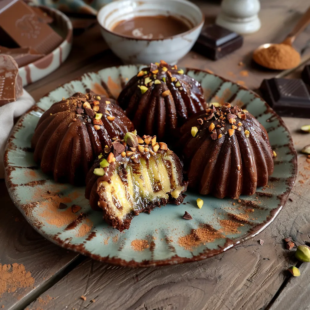 Recette Madeleines Marbrées Chocolat et Pistache - Goûter gourmand