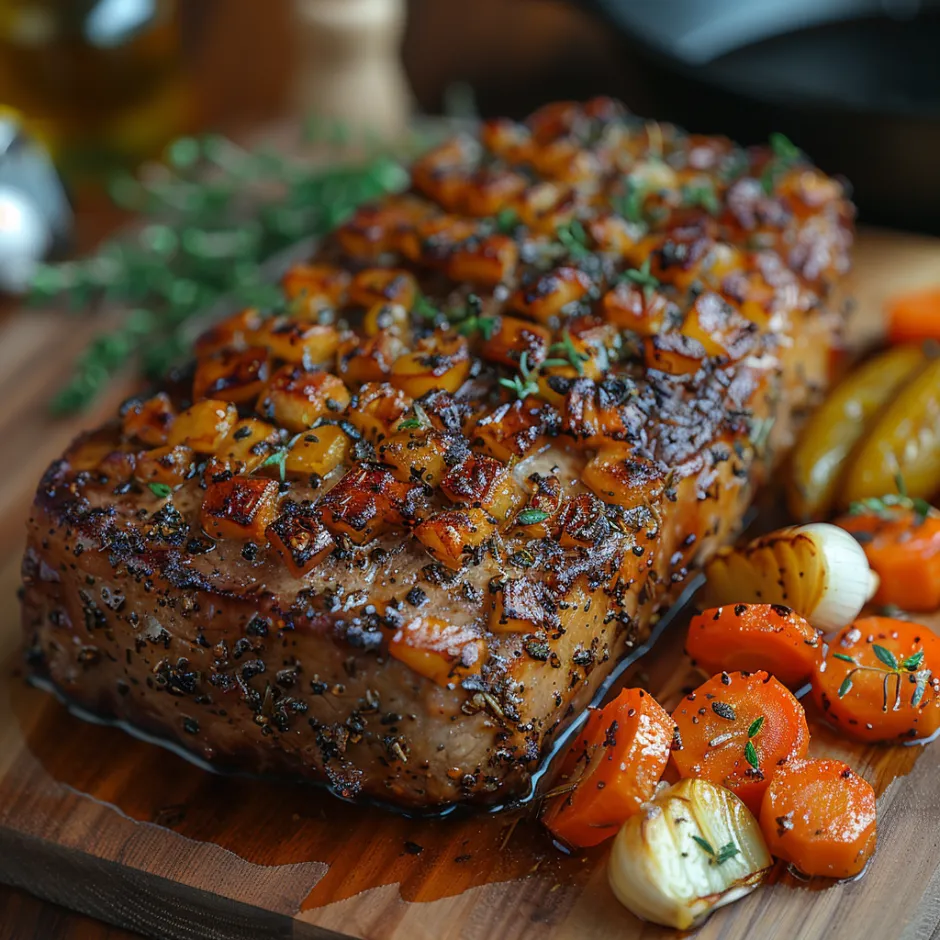 Gigot d'agneau en cuisson basse température ultra fondant.