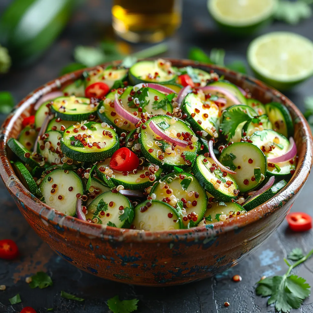 Recette Salade de Courgettes Crues et Quinoa - Fraîche et croquante
