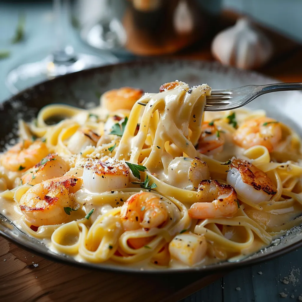 Linguines aux Fruits Mer Crémeuse