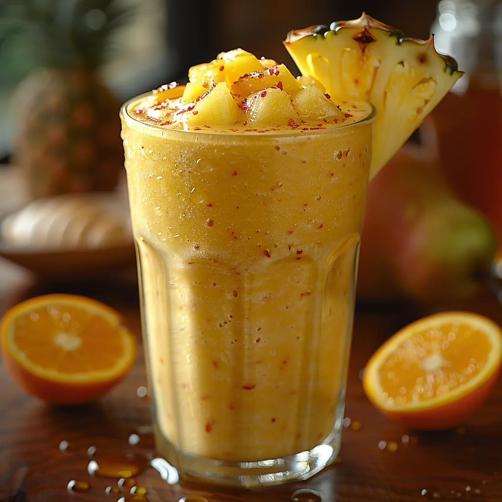 Recette Smoothie Ananas et Poire au Yaourt Grec - Petit-déjeuner healthy en 5 min