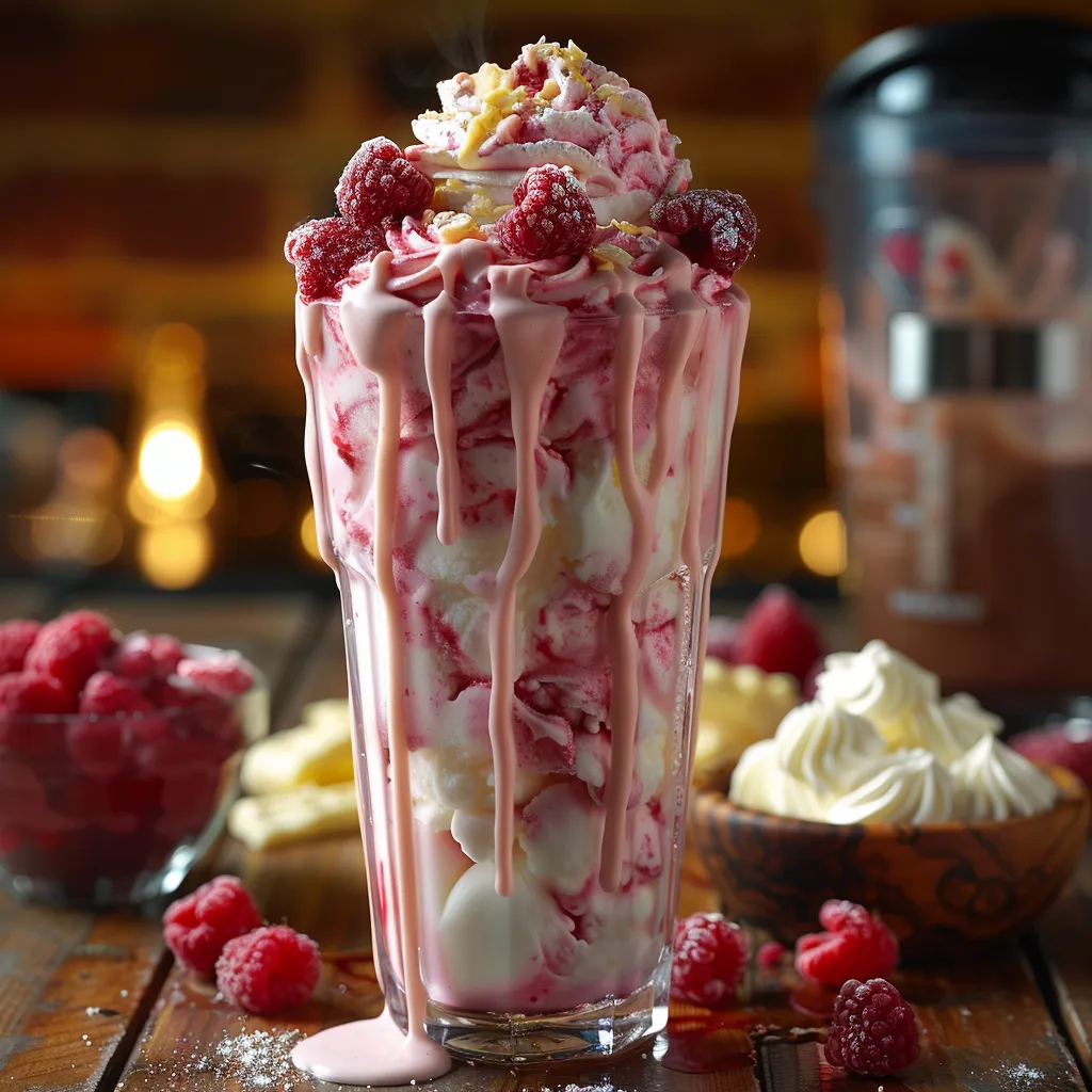 Milkshake Framboise Chocolat Blanc - Dessert 12 Min